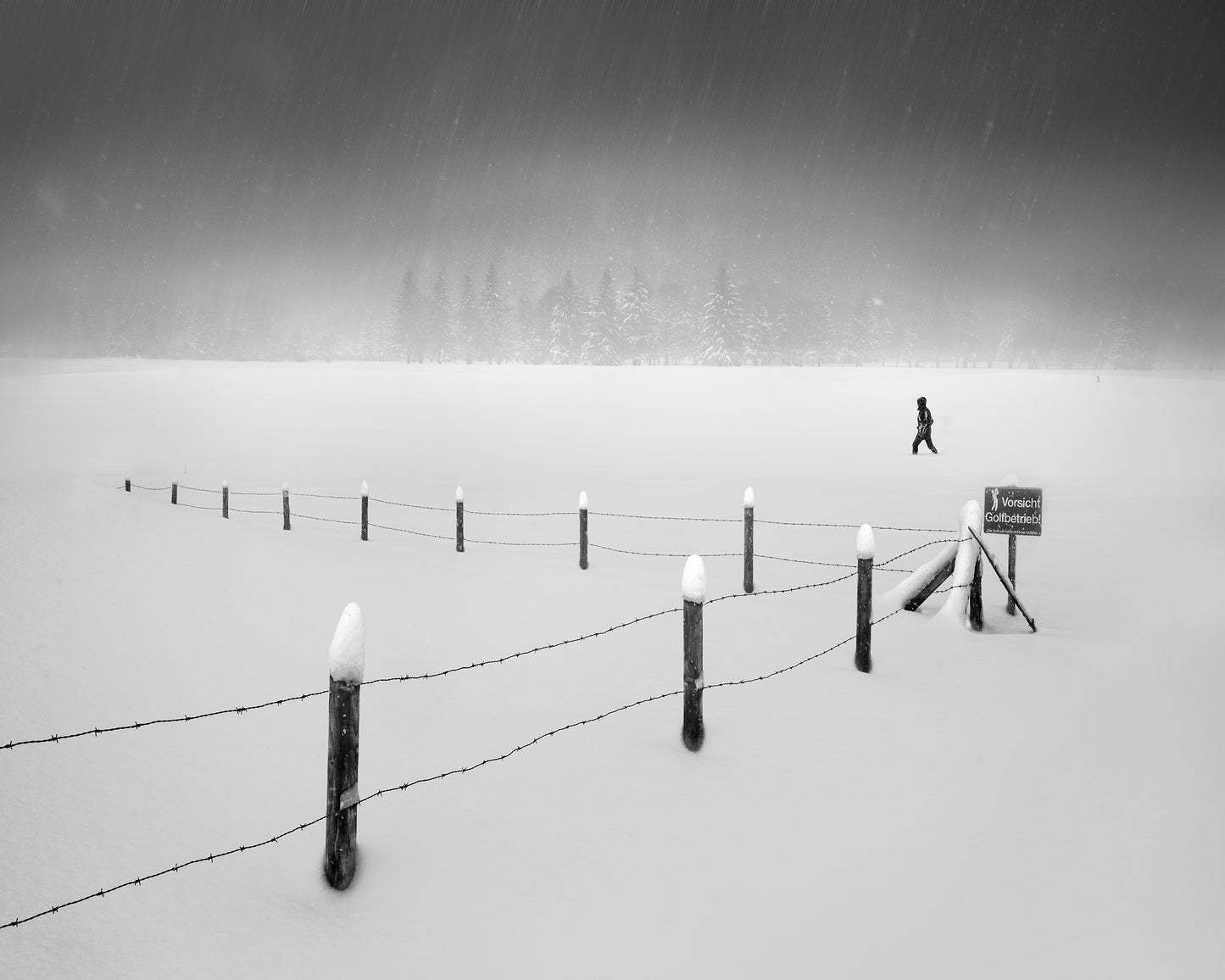 Golf course in winter